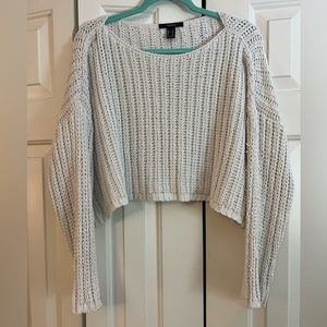White Crop Sweater